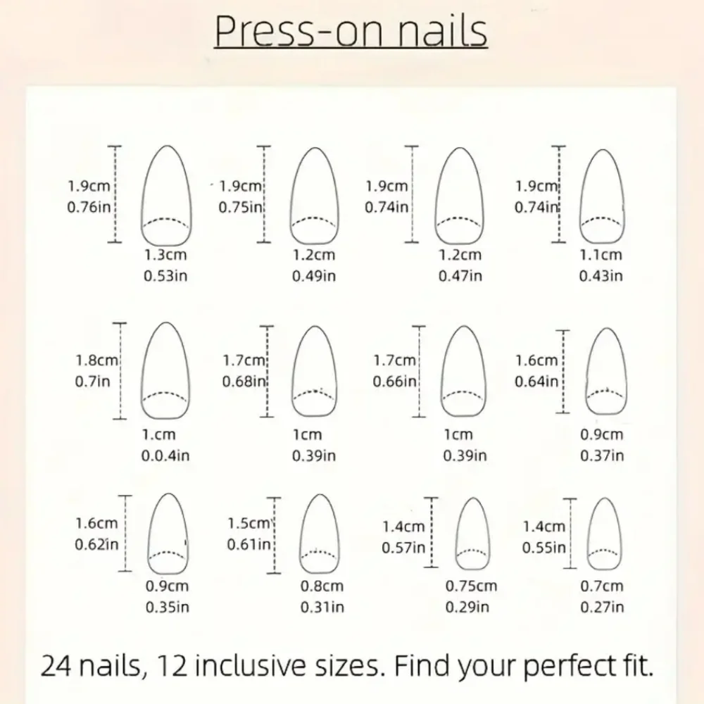 24 Pieces Fake Press On Nails